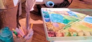 絵の具パレットの写真